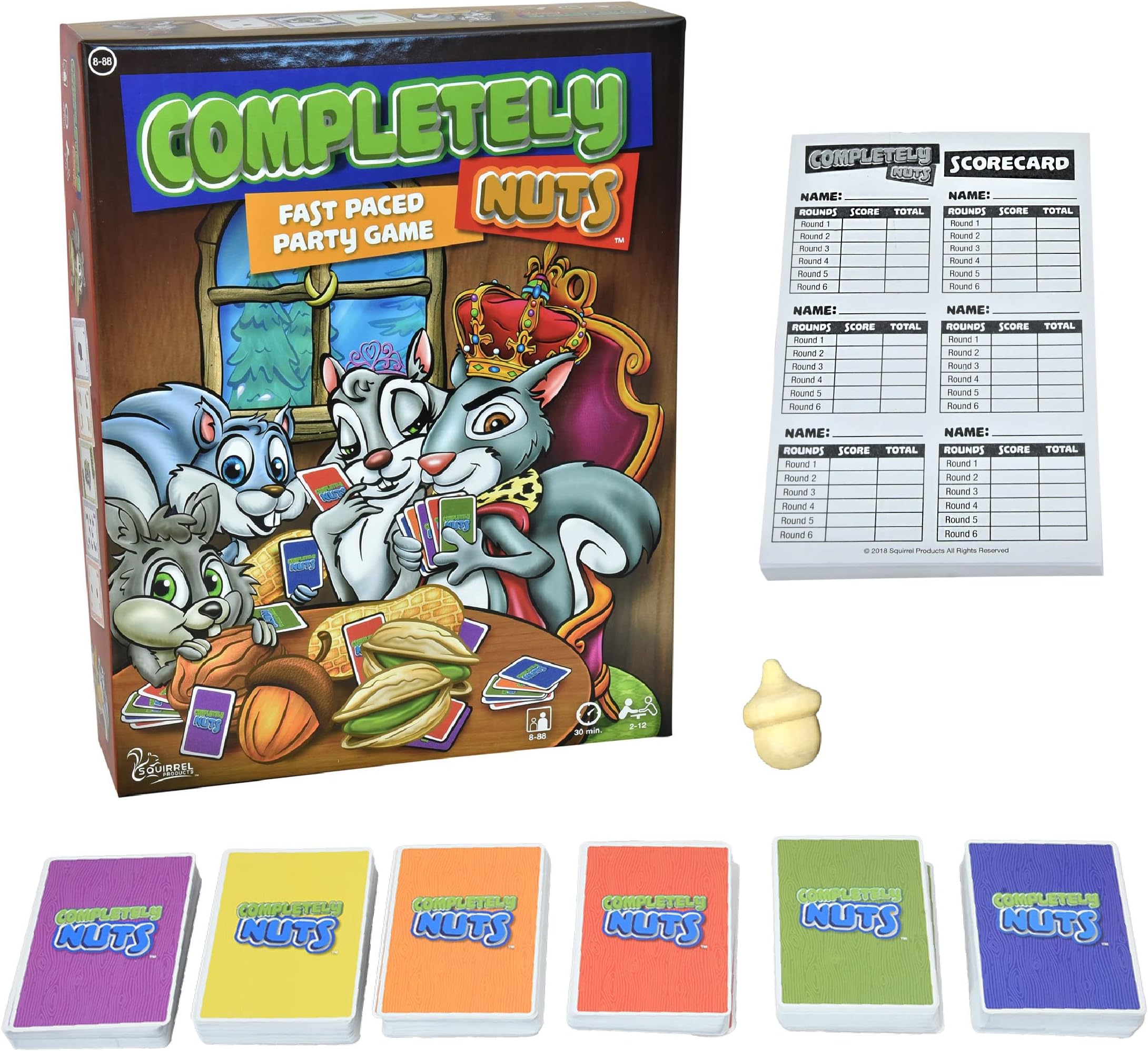 Squirrel Products Completely Nuts Fast Paced Party Game, Card Game for 2-12 Players Ages 8 and Up, Free for All Card Game for Family Game Night