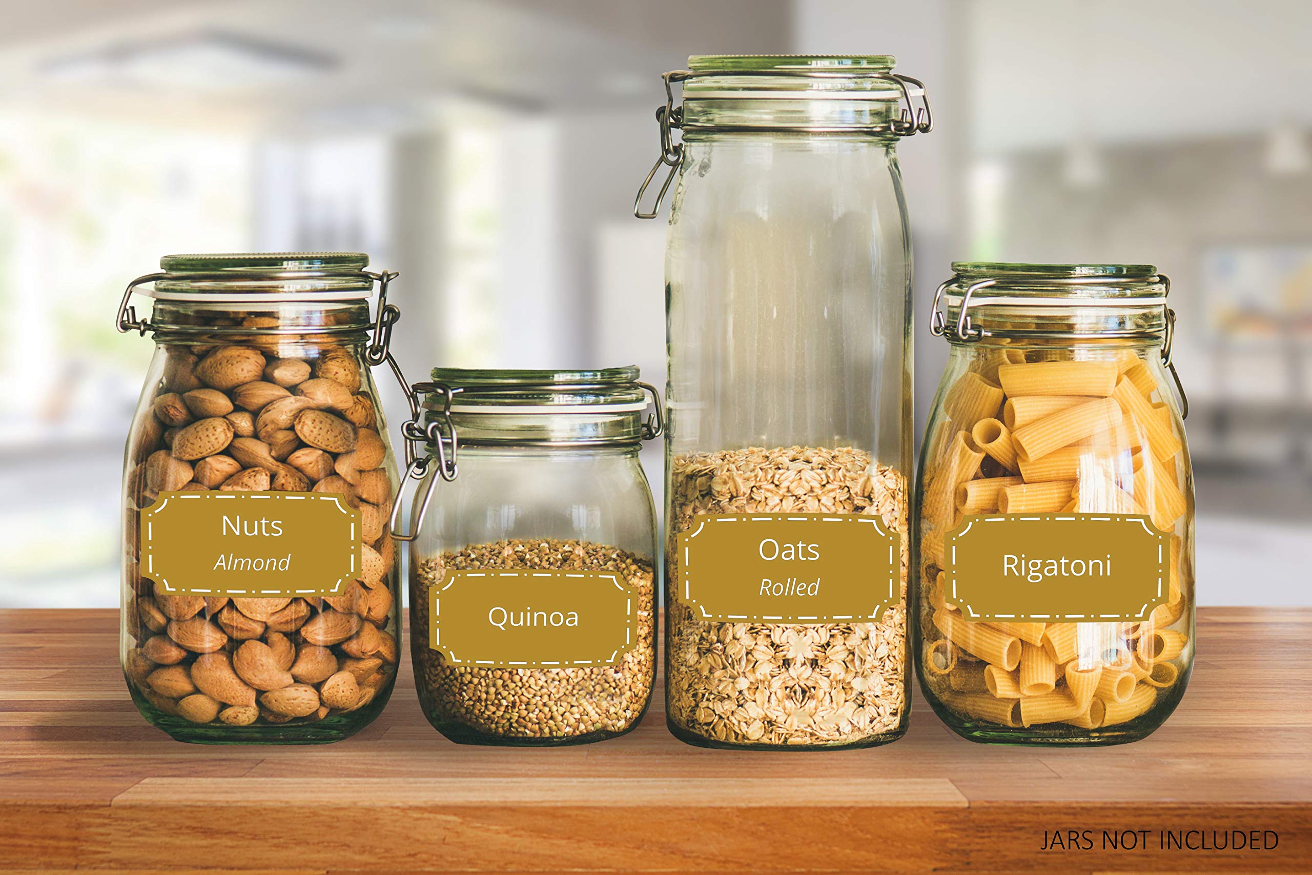 Buy 252 Preprinted Pantry Labels Set 3” X 1.5” Gold Pantry Label w/ Extra Blank Stickers for