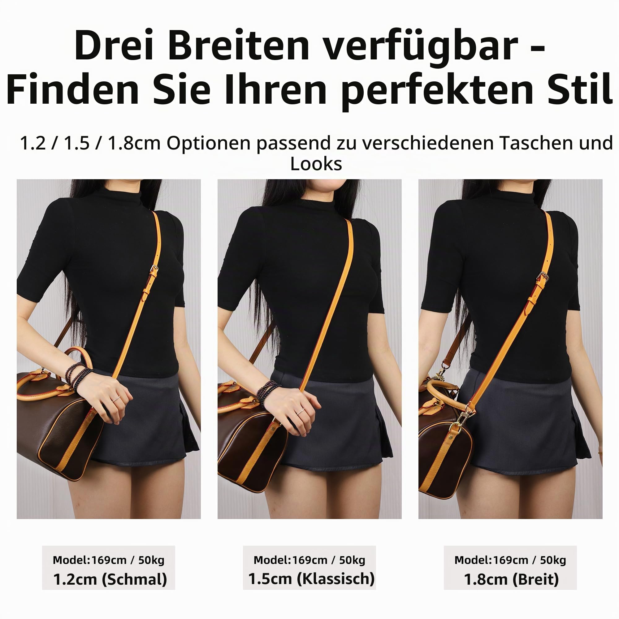 DGAZ Vachetta Leder Schulterriemen Speedy, 1,8 cm, 90–120 cm, Apricot