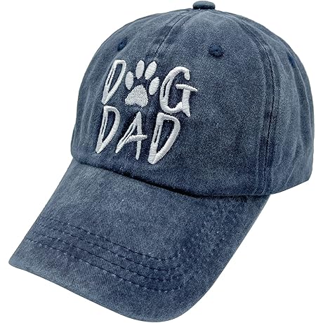 Waldeal Dog Dad Washed Adjustable Baseball Cap