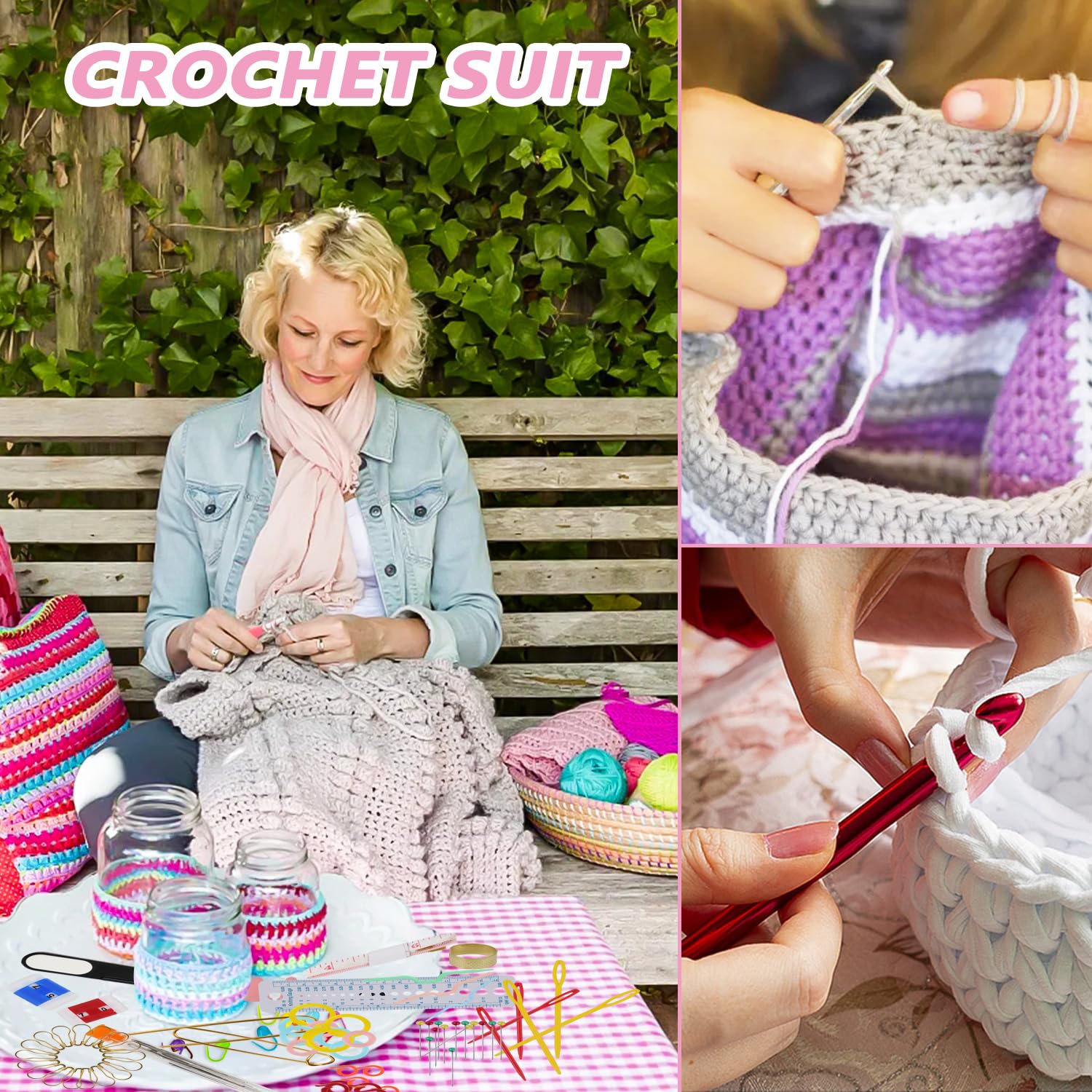 Set Uncinetti 127 Pezzi | Ergonomico Con Aghi E Accessori | Per Principianti E Esperte Di Lavoro A Maglia - Foto 3