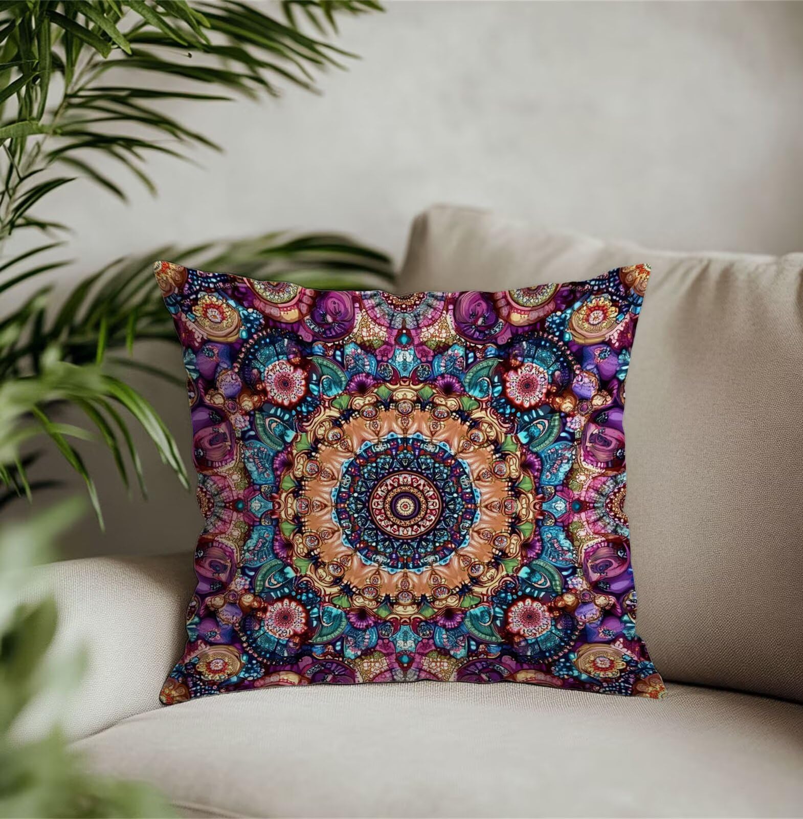 Arancione Bruciato Federe Cuscini Divano 75x75cm Viola Cuscini per Divano, Federe Copri Cuscino Divanos, Set di 2 Moderni Resistente Biancheria Copricuscini per Cucina Sedia Soggiorno Letto TG-18
