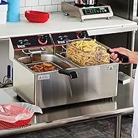 Vista 5 de Winco EFT-32 freidora eléctrica de cubierta, doble