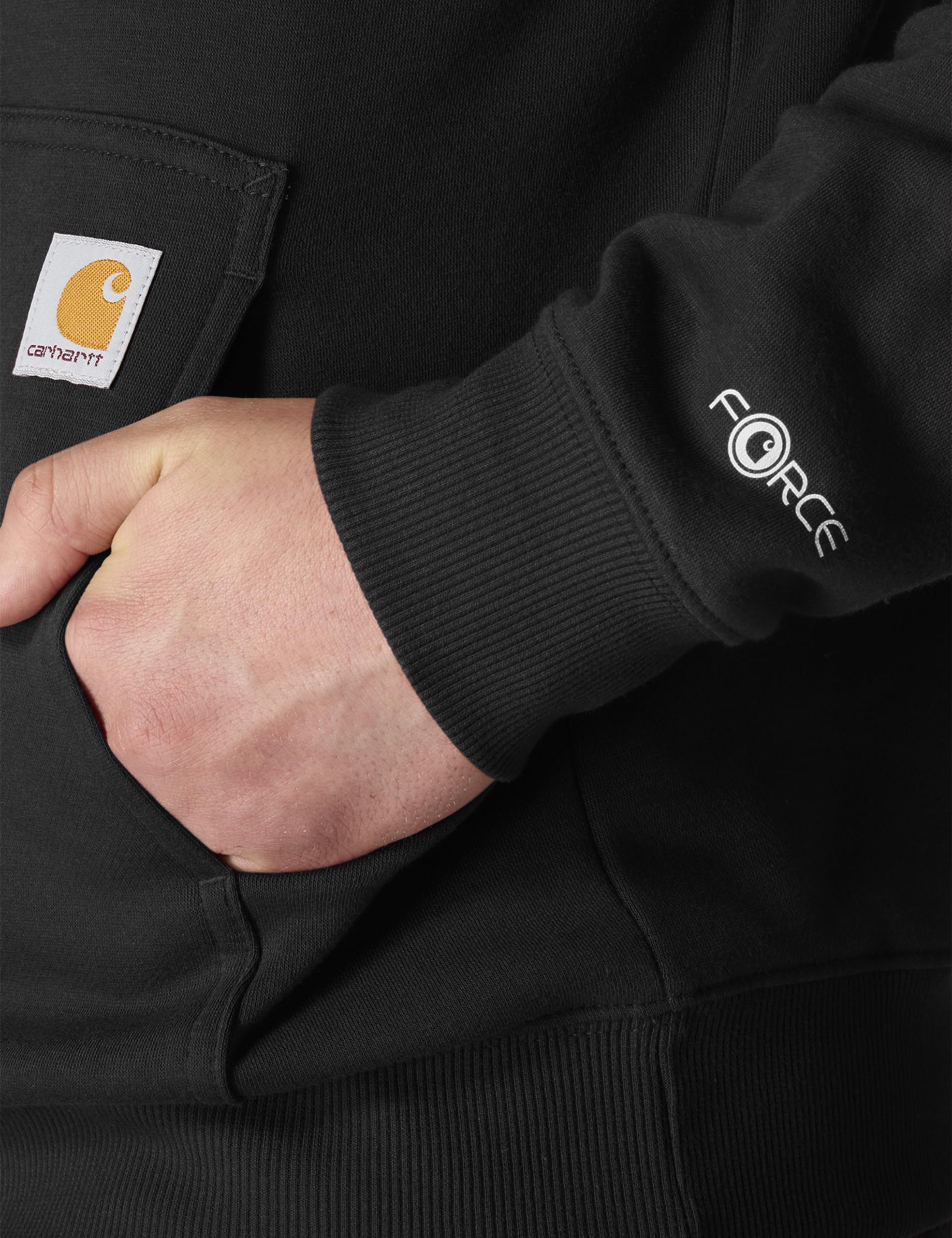 Carhartt Męska bluza z grafiką z logo Force Relaxed Fit, Czarny, S