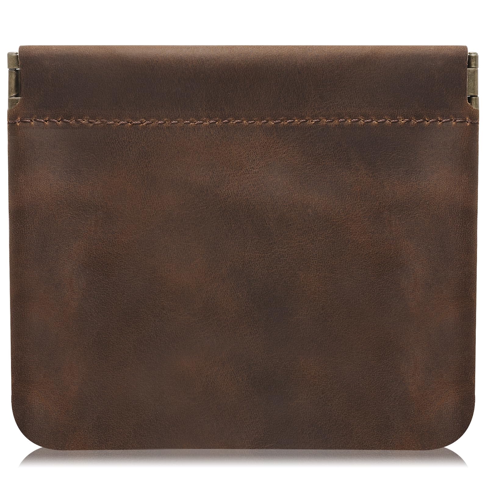 Jack&amp;Chris Mini Coin Purse, Genuine Leather Small Coin Wallet, Leather Squeeze Coin Purse Pouch Change Holder For Men &amp; Women, JC309