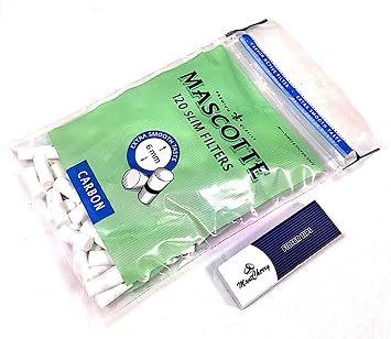 Mascotte Brand Exclusive 6mm Charcoal Filters, 5 Packs of 120 Total 600, Carbon Activated