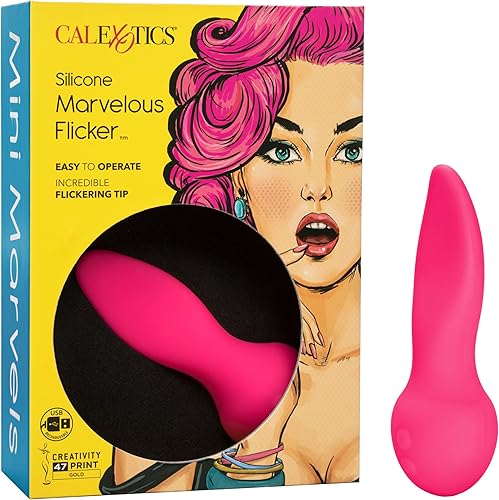 Miniatura 13 de CalExotics Mini Marvels Marvelous Masajeador – Vibrador compacto impermeable de silicona – Vibra recargable de 10 funciones – Masajeador de juguete