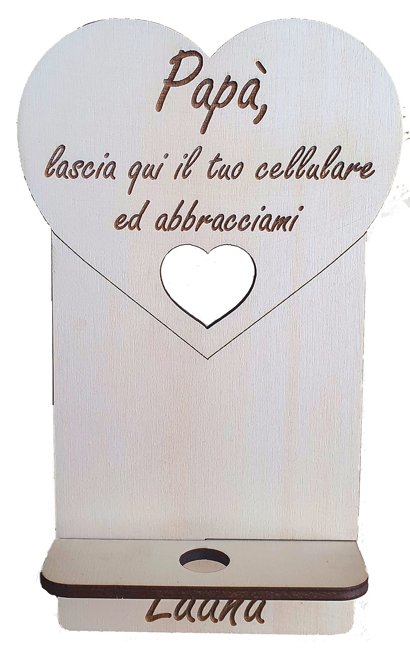 Porta cellulare personalizzato in legno - festa del papà- festa della mamma - posa cellulare - regalo originale - idee idea regalo legno personalizzato - babbo