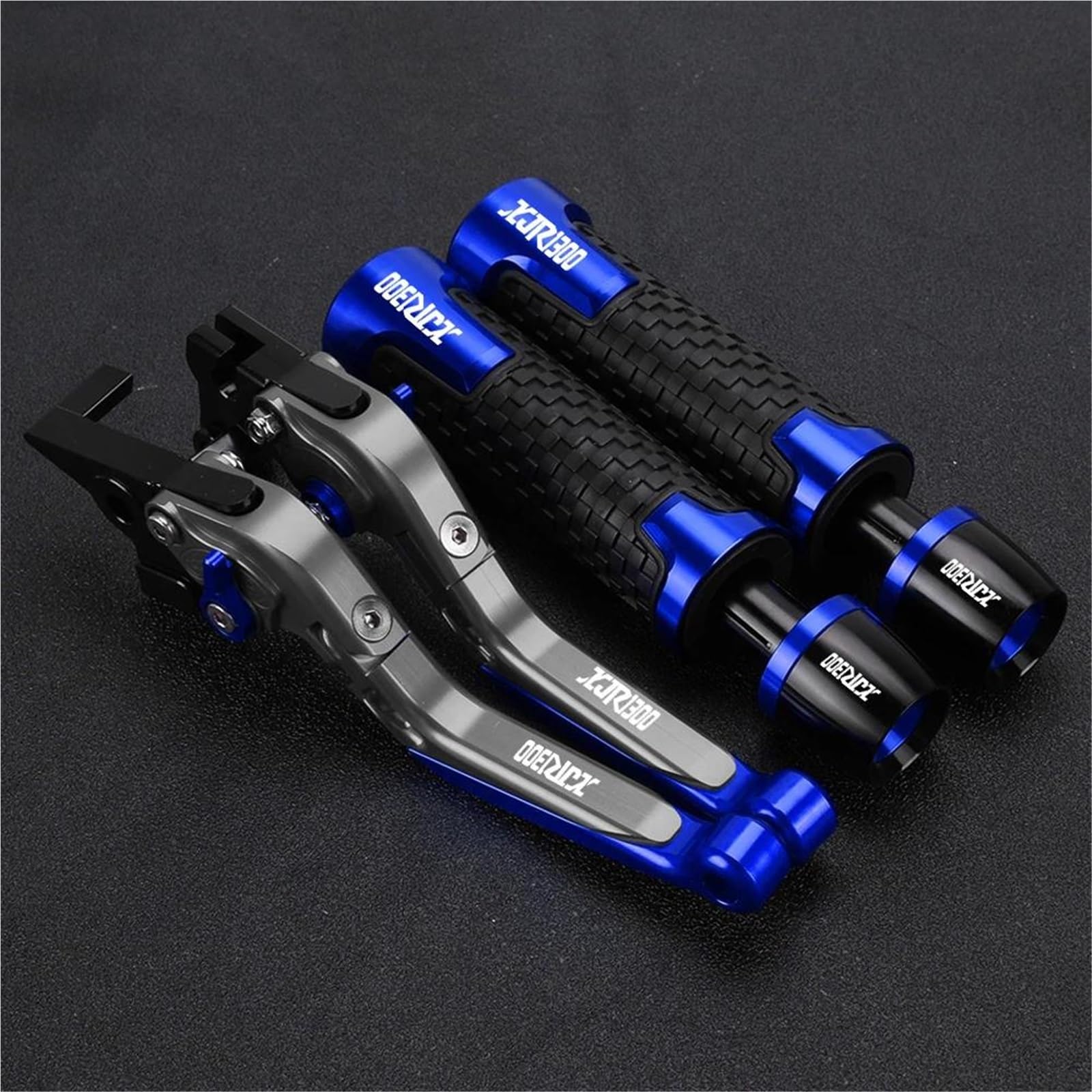 Tgvselpj Blue Motorcycle Part Motorcycle Folding Brake Clutch Levers Handlebar Hand Grips Ends Adjustable For Y-Amaha Xjr1300 Xjr 1300 1995-2003(Blue)