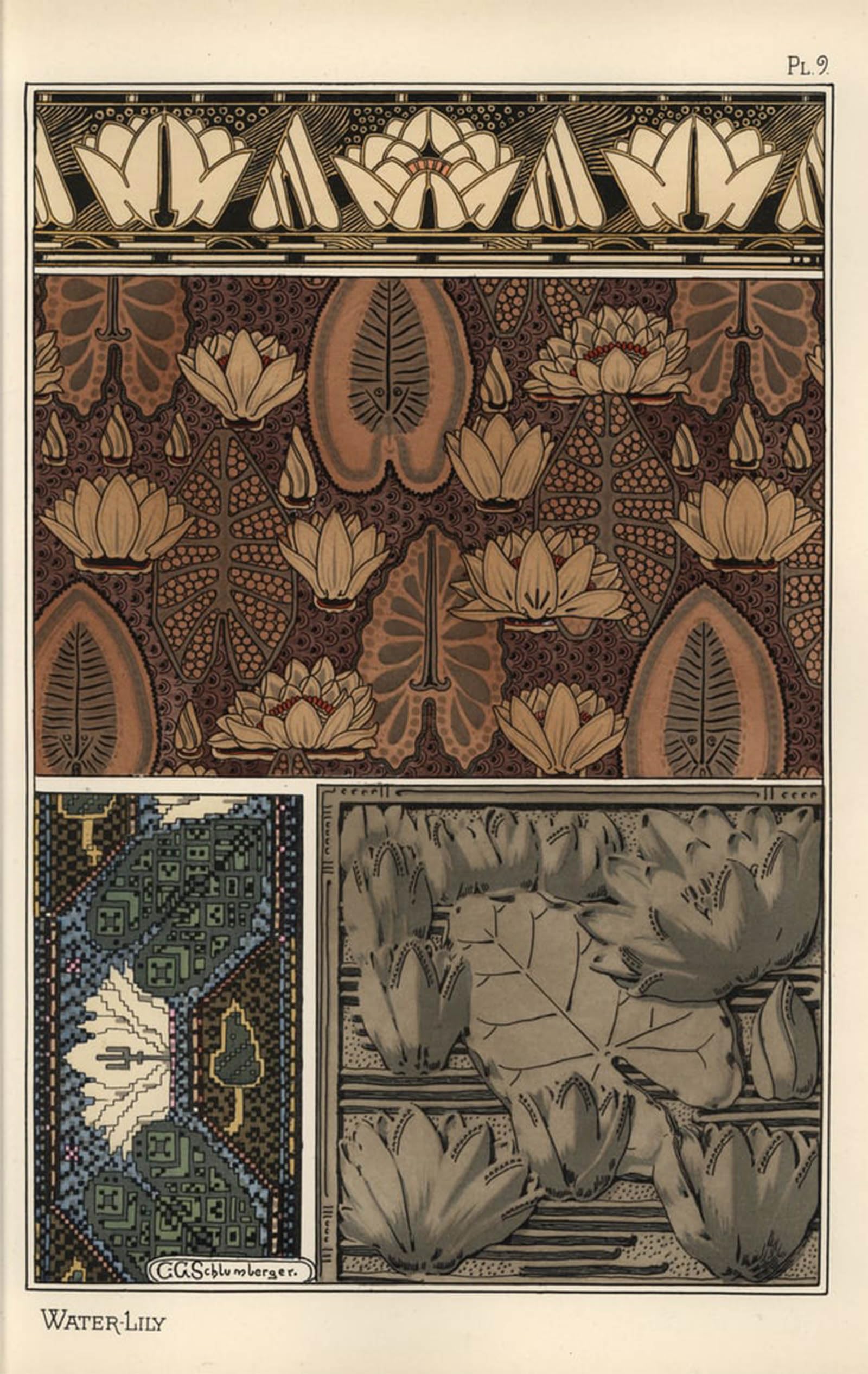 POSTERIIk Famous Print Pop Art Wall Art Graffiti the Water Lily Lithograph by Eugene Grasset Art Prints for Home Decor 60x90cm