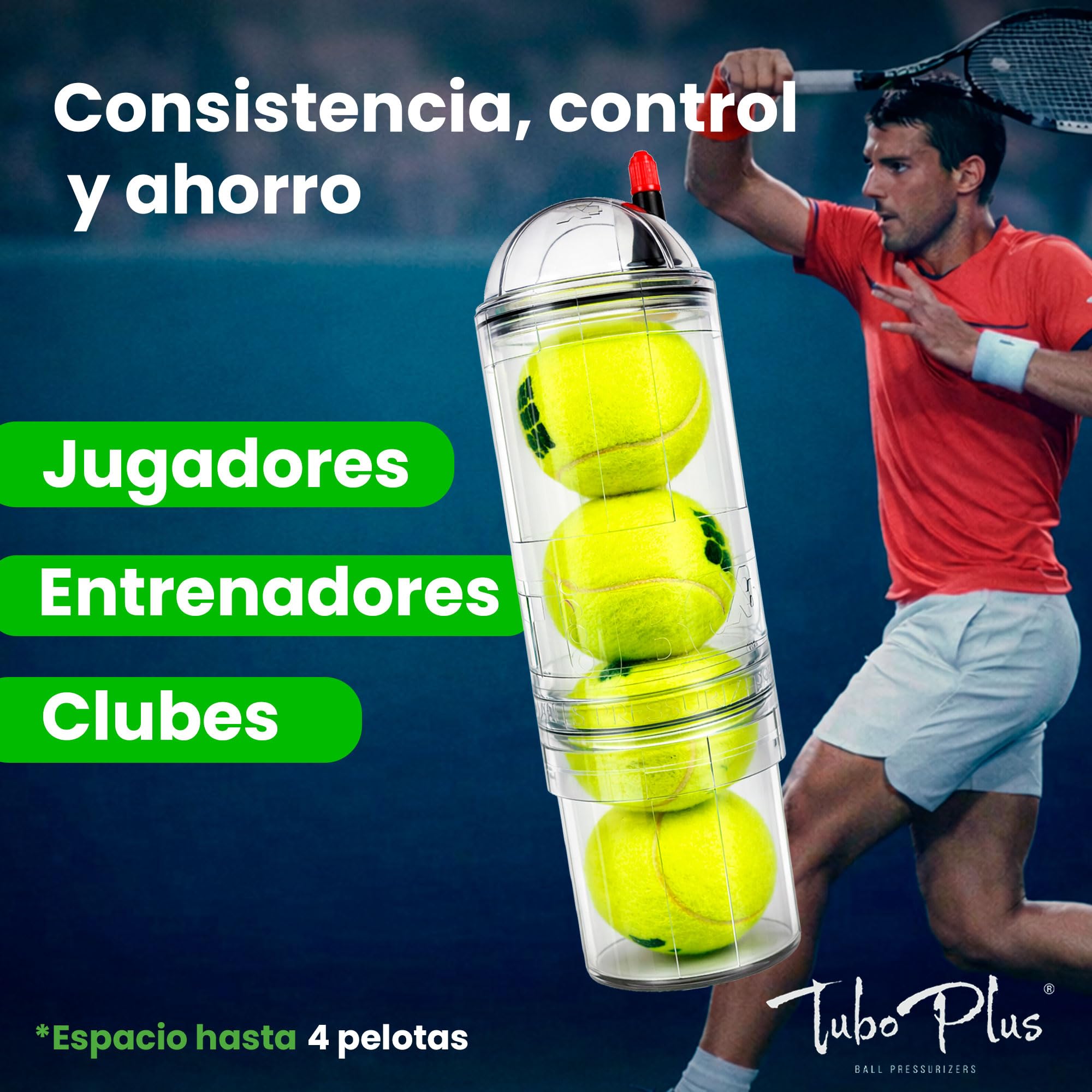 TUBOPLUS - Barca pressurizzatrice per palline da paddle e tennis | TUBOX4 Crystal | Compressore per palline | Accessori indispensabili