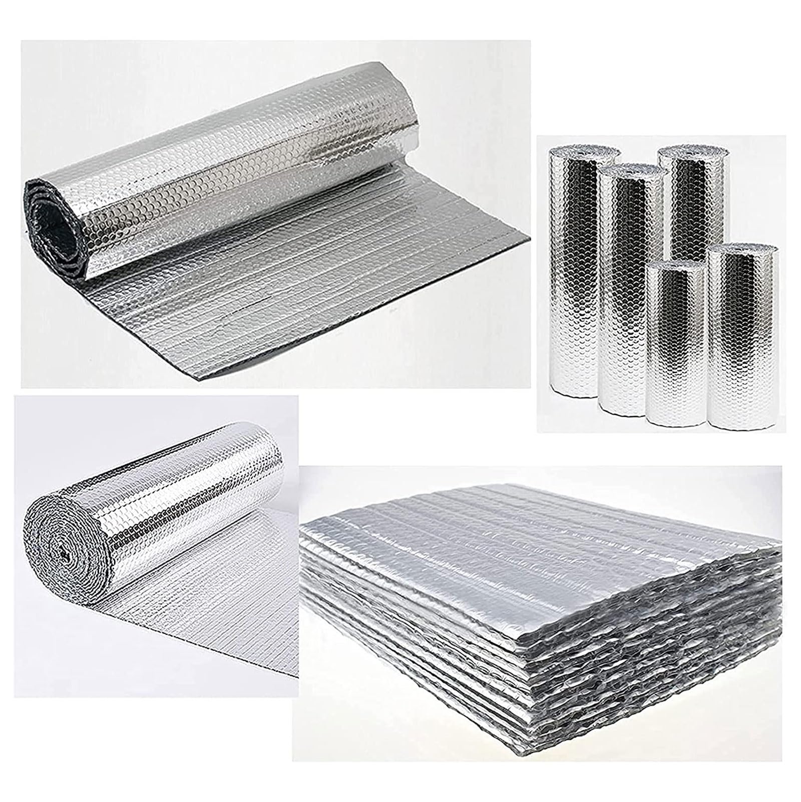 Isolierfolie Dämmfolie Aluminium Thermofolie Isolierfolie Selbstklebend für Heizkörper Reflexionsfolie Luftpolsterfolie Dächer Wände Böden Dächer Wände Garagen Greenhouses Dachboden Kälteschutz (Size