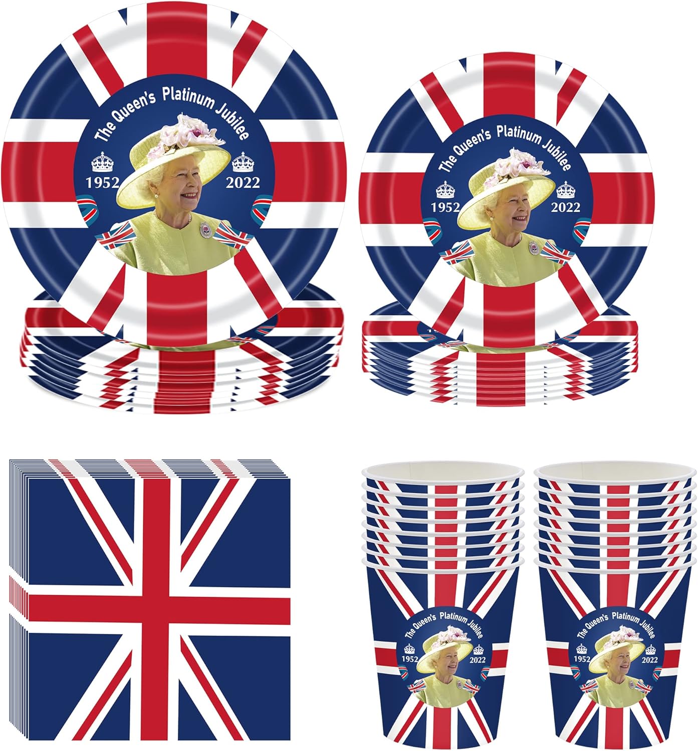 Union Jack Party Supplies 64 Pcs Union Jack Tableware Set Union Jack Paper