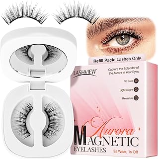 LASHVIEW Pestañas magnéticas mejoradas, pesta...