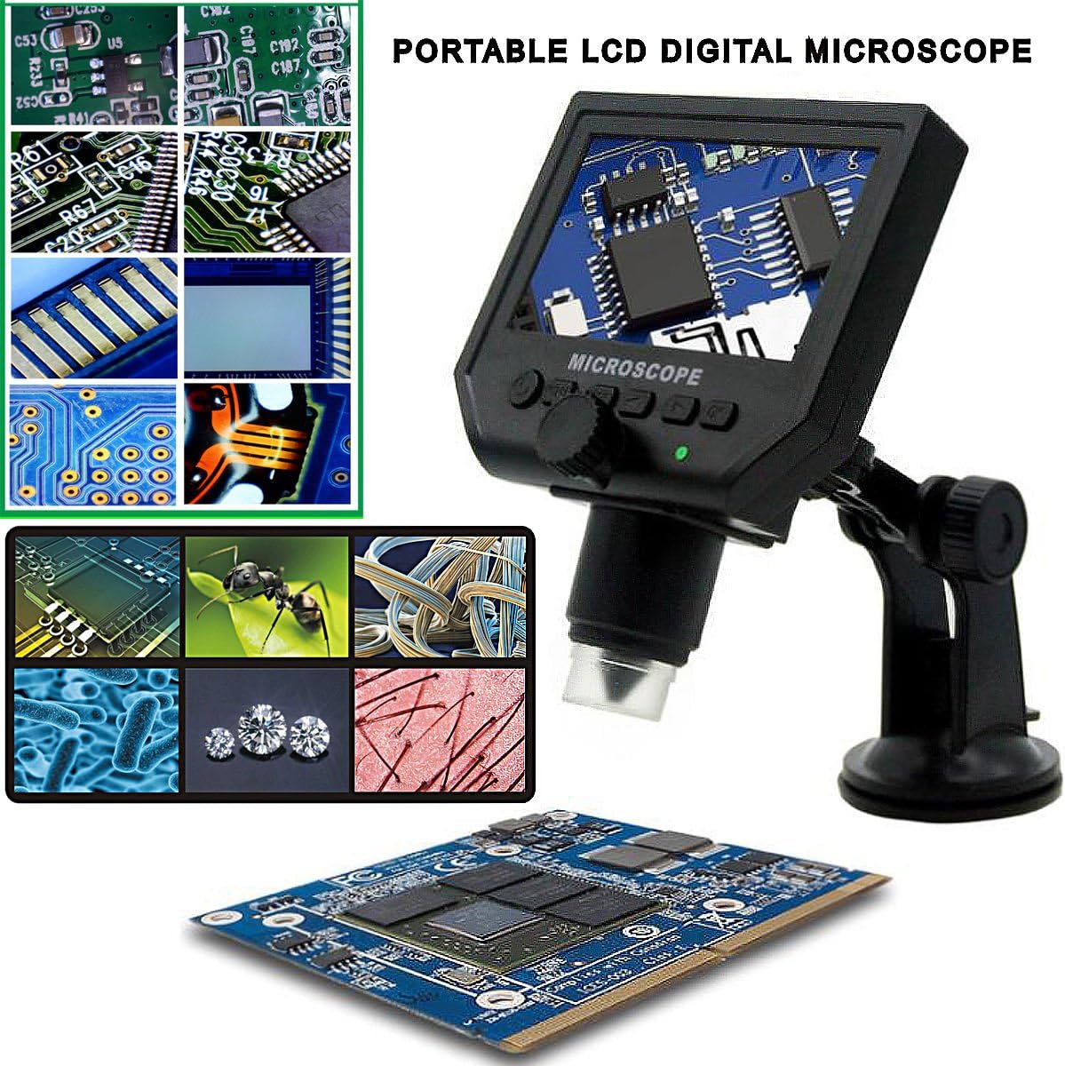 Jiusion USB Portable 1600X Continuous Zoom 4.3" Screen LCD Digital