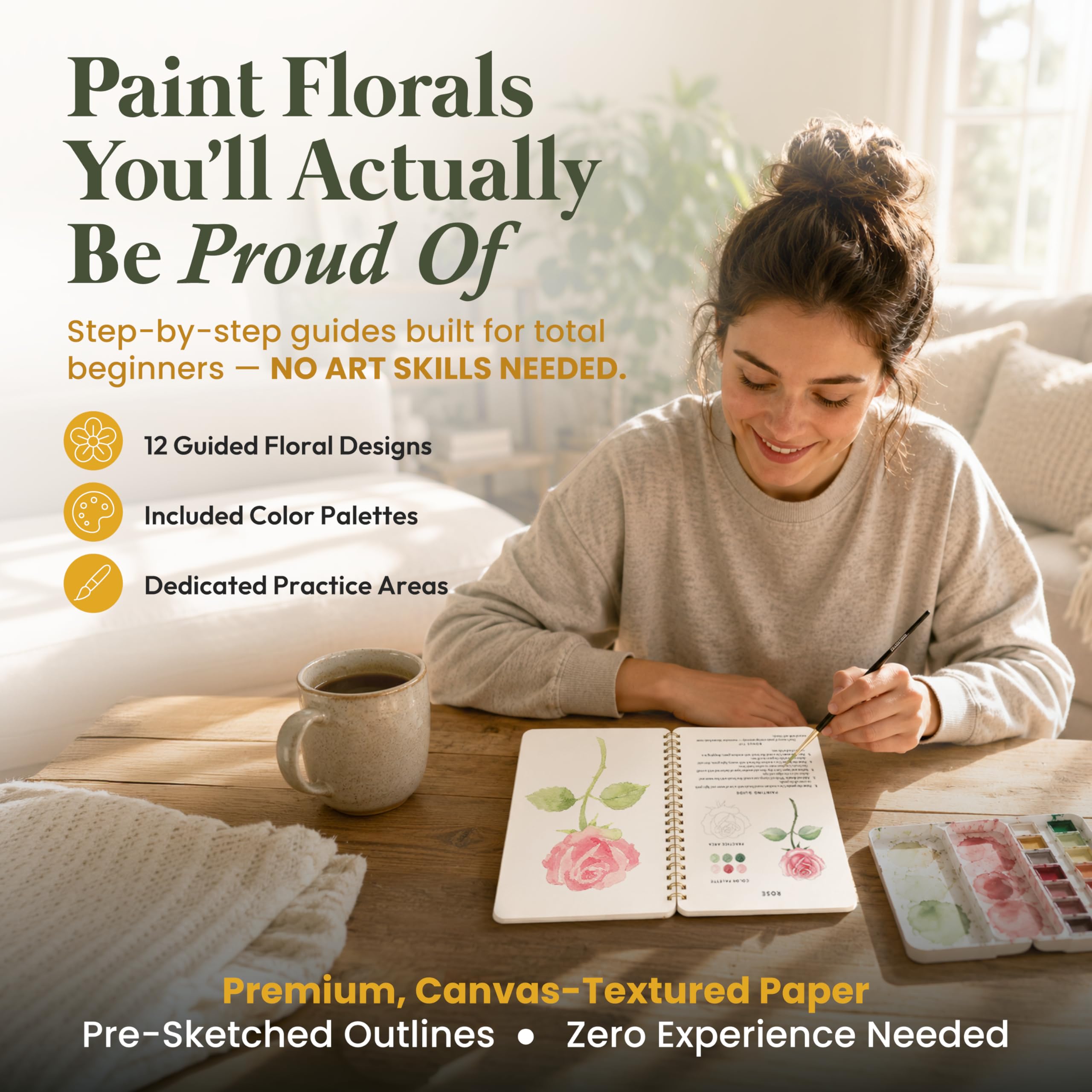 Beginner Watercolor Workbook - Floral Painting Guide -2