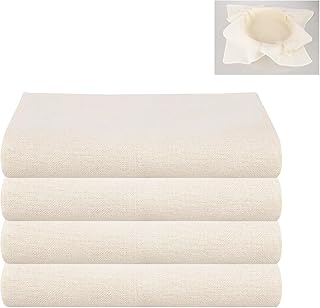 Passiertuch, 4 Stück Nussmilchbeutel 50x50cm Käsetuch Leinentuch Cheesecloth Waschbar Filtertuch Mulltuch Wiederverwendbar...