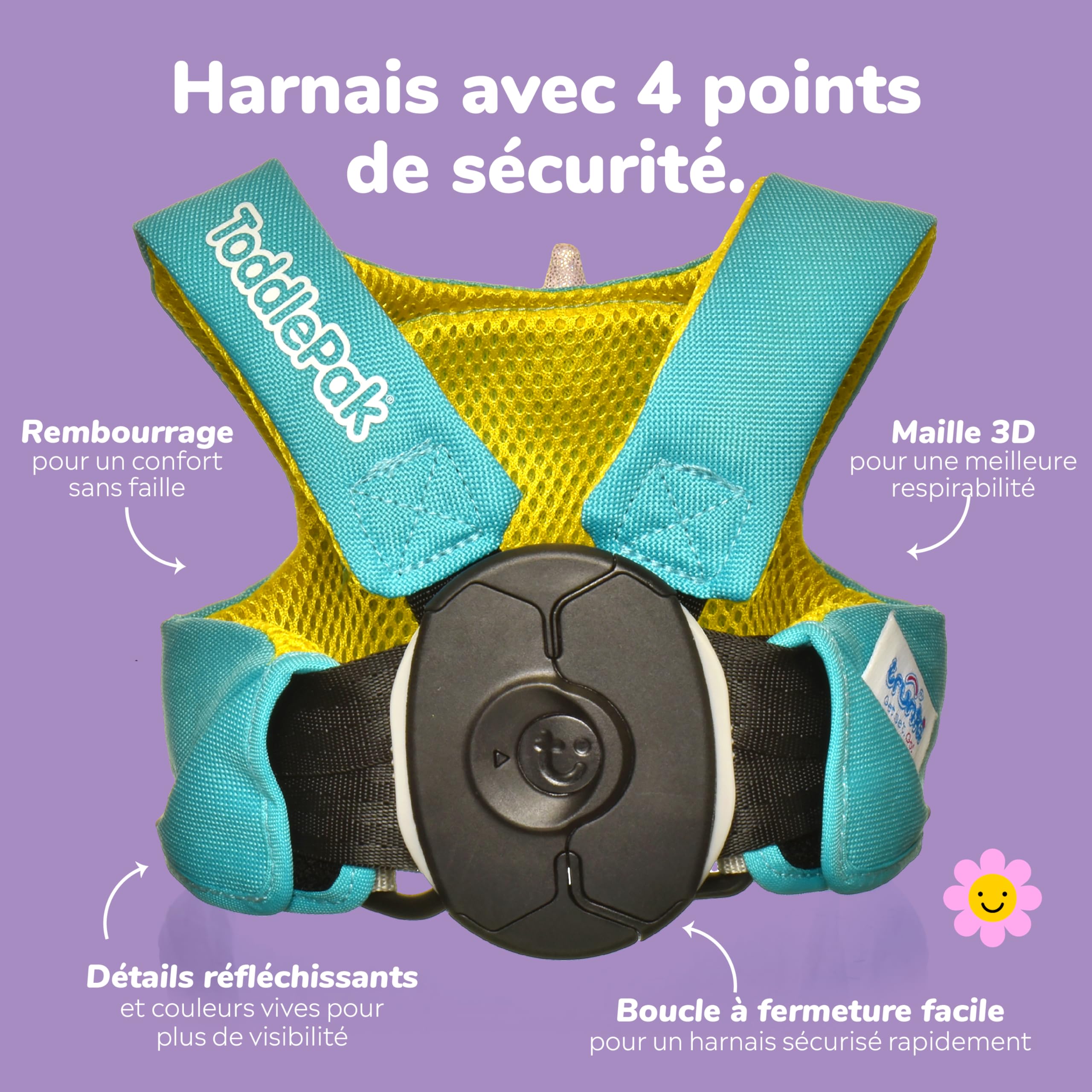 Trunki ToddlePak – Harnais Enfants, Harnais de Marche pour Bébé et Harnais Sécurité pour Enfants – Harnais Enfants Promenade Una Licorne (Turquoise)