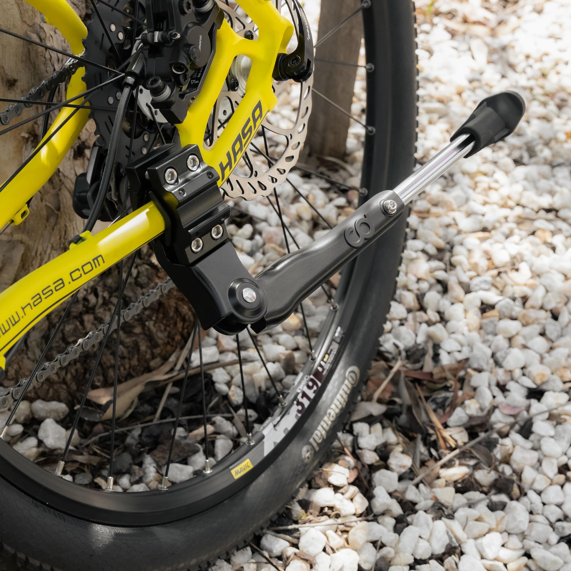 CyclingDeal Adjustable Rear Mount Bicycle Kickstand | Sturdy & Durable Bike Kickstand for 24-29" Adult & Kid Bicycles, MTB & 700C Road/Hybrid Bikes | Premium Quality Full Aluminium w/New Clamp Design