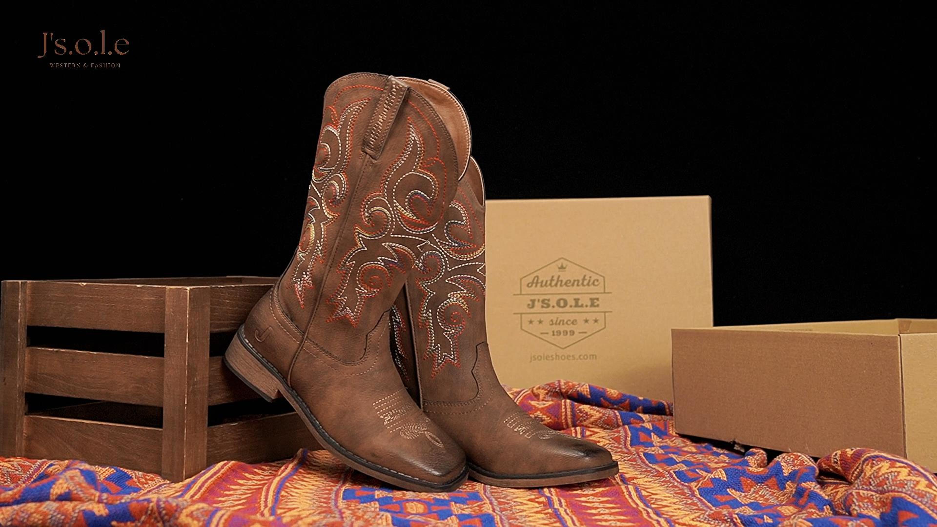 Amazon.com | J's.o.l.e Womens Square Toe Cowgirl Cowboy Boots Mid