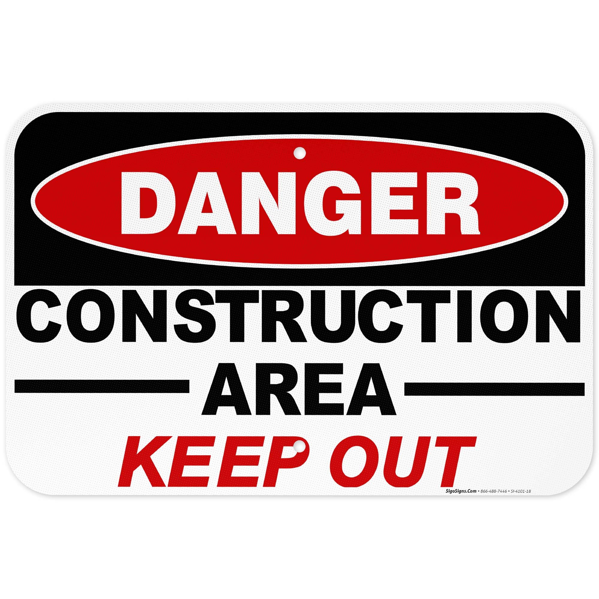 Danger Construction Area Sign, Keep Out — Amazon image 16