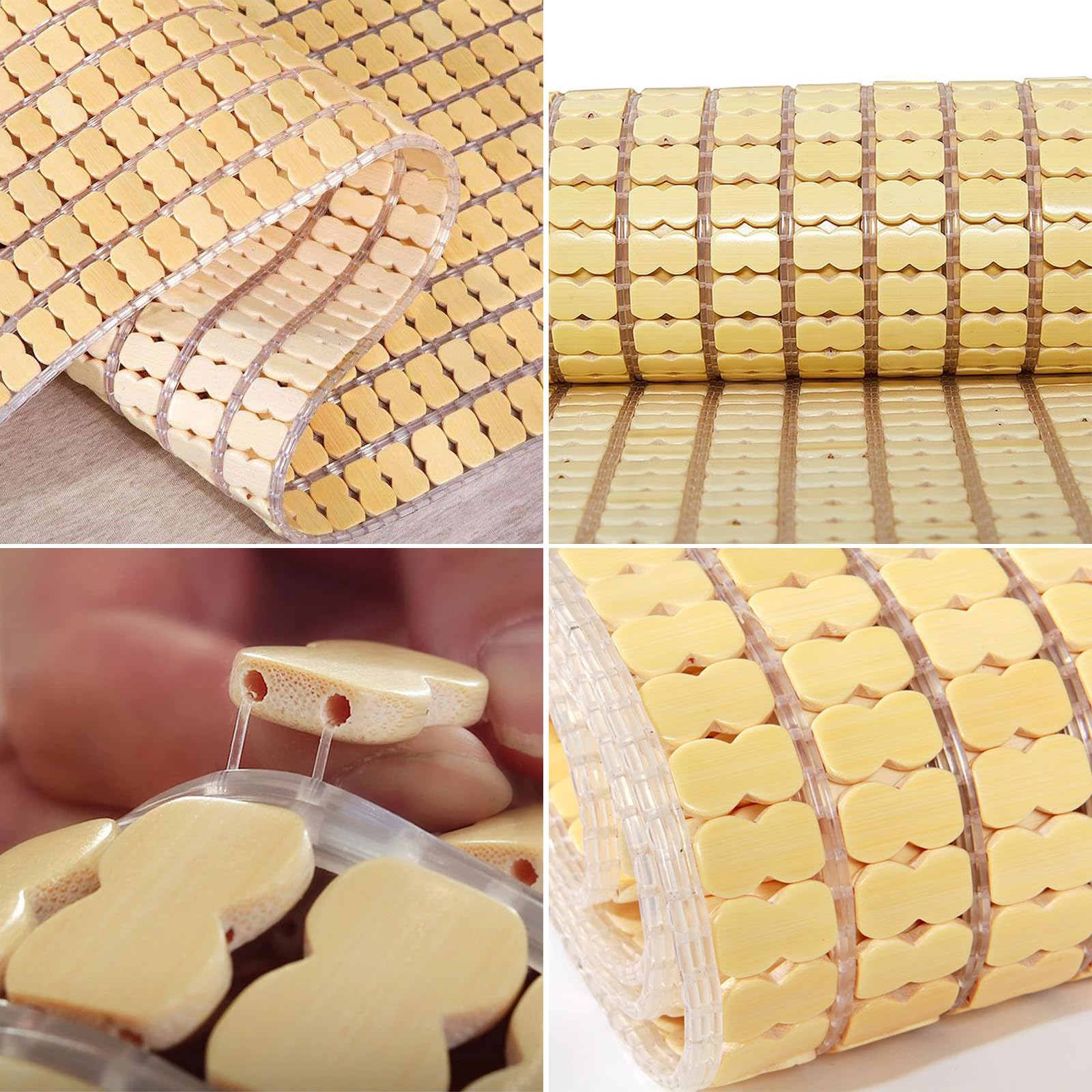 Materassino rinfrescante estivo in bambù, pieghevole, resistente all'usura, traspirante, per letto singolo/matrimoniale, divano, pavimento e sedia, comfort rinfrescante (80 x 150 cm)
