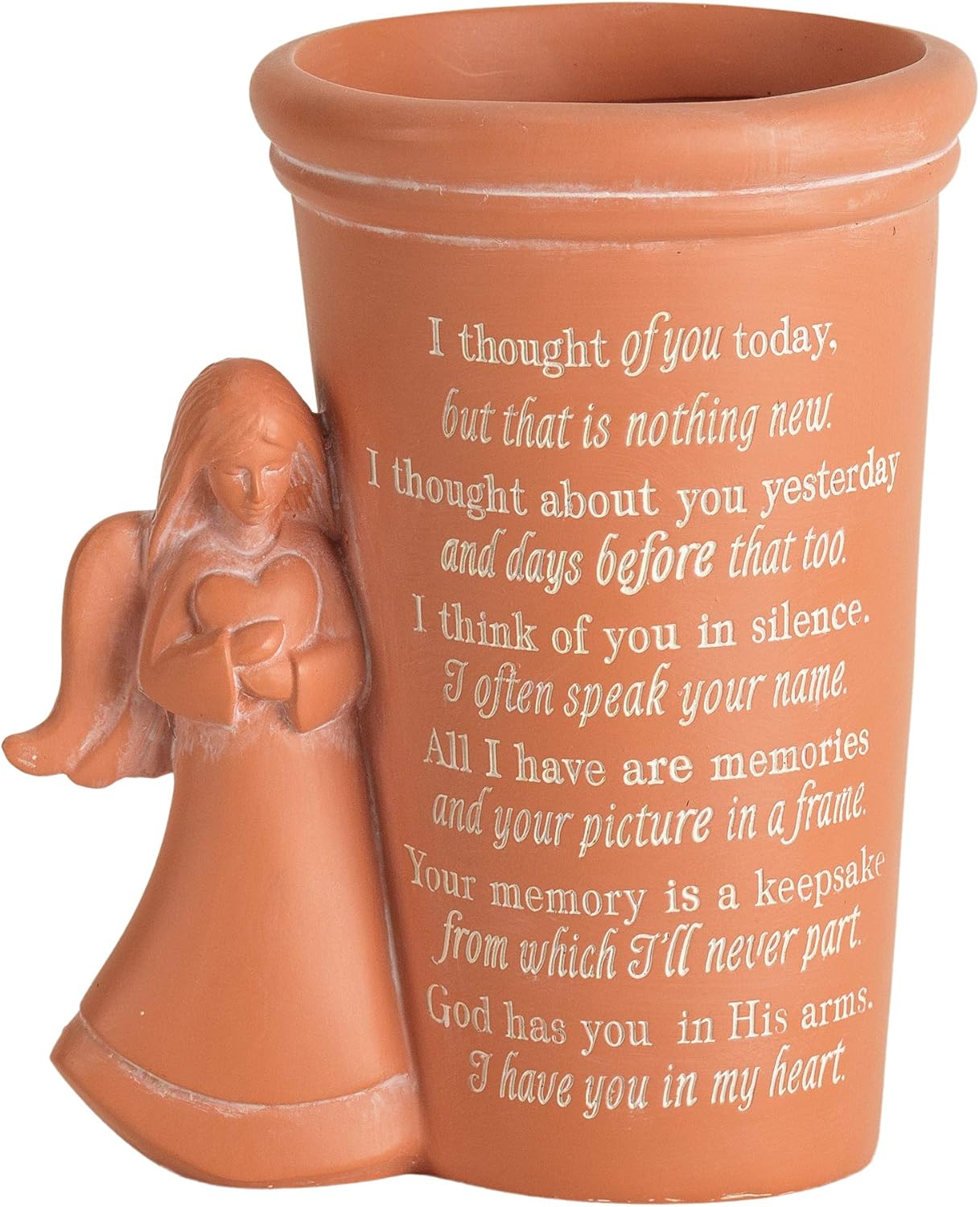 Dicksons Thought of You Burnt Orange Angel 4.25 x 5 Resin Decorative Outdoor Standing Planter Pot