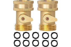 Hourleey 2-Pack Solid Brass Shut Off Valve