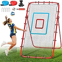 Vista 8 de Red de rebote para voleibol de 7x4 pies, red de rebote ajustable de 5 ángulos para practicar zambullidas, posicionamiento, clavado