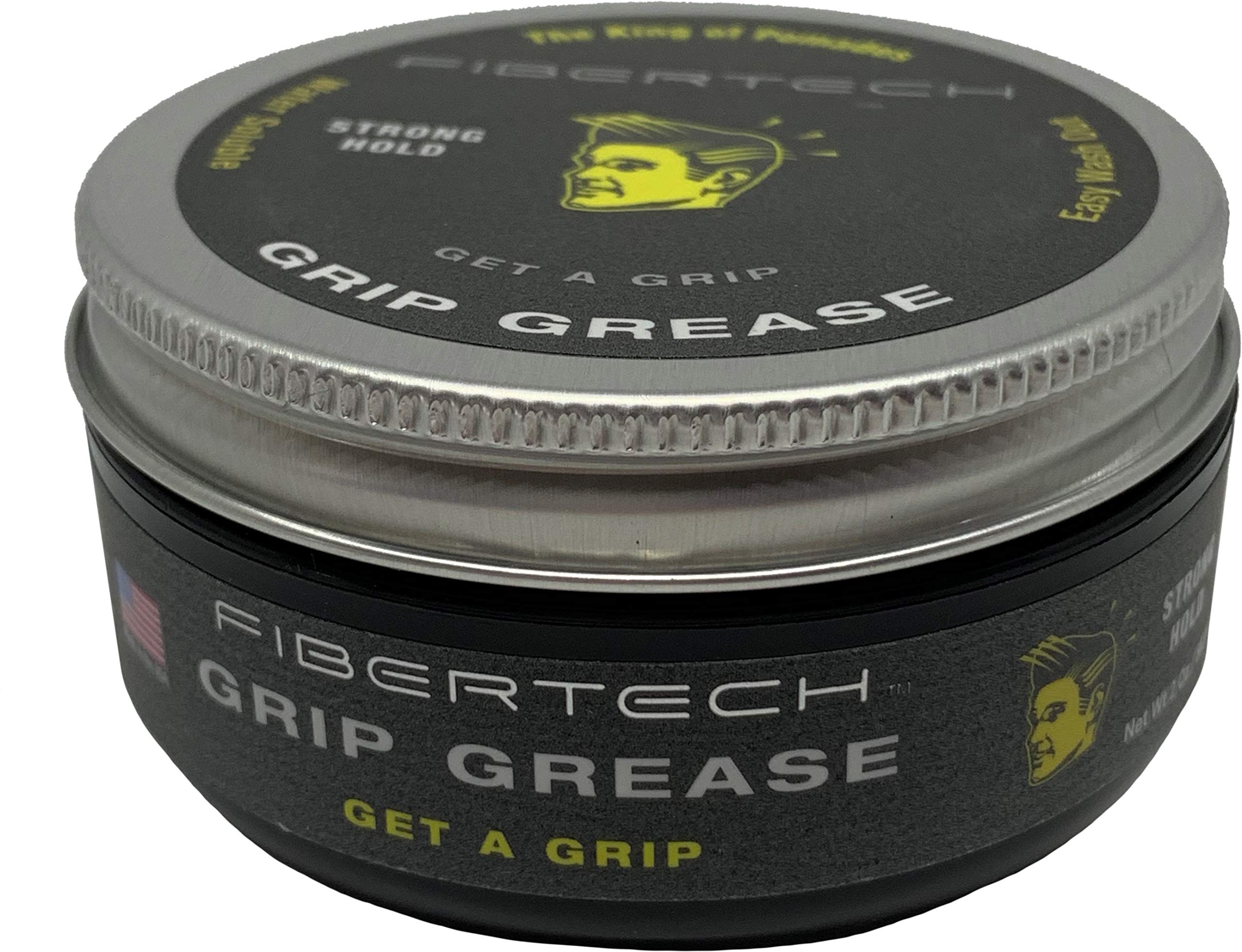 Fibertech | GRIP GREASE | Strong Hold & High Shine | Professional Grade Water-Based Pomade | Natural Ingredients | Long Lasting Styling Volume | Easy Wash Out | Protects Hair from UV Rays | 2oz Jar