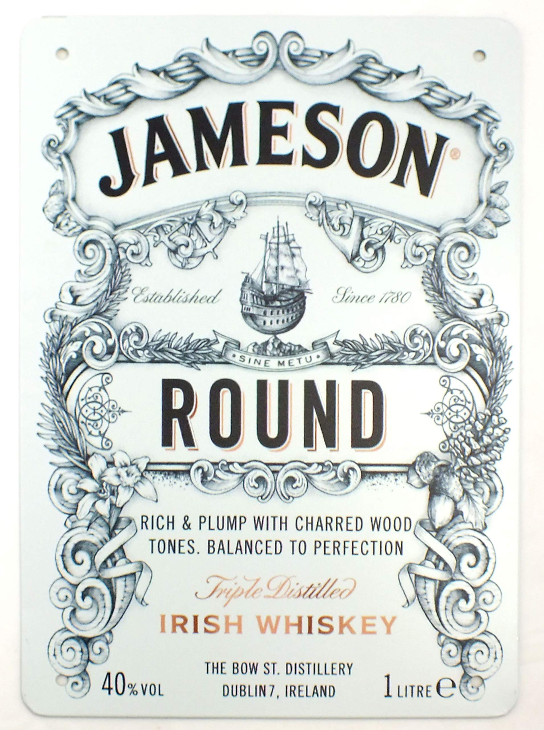 Tin Metal Sign Plaque Bar Pub Vintage Retro Wall Decor Poster Home Club Tavern Wall Door (30 x 20 cm) - UK Company (448 - Jameson Round)