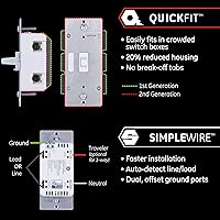 Vista 3 de Enbrighten Z-Wave - Interruptor de luz inteligente con QuickFit y SimpleWire, listo para 3 vías, compatible con Google Assistant, requiere ZWave