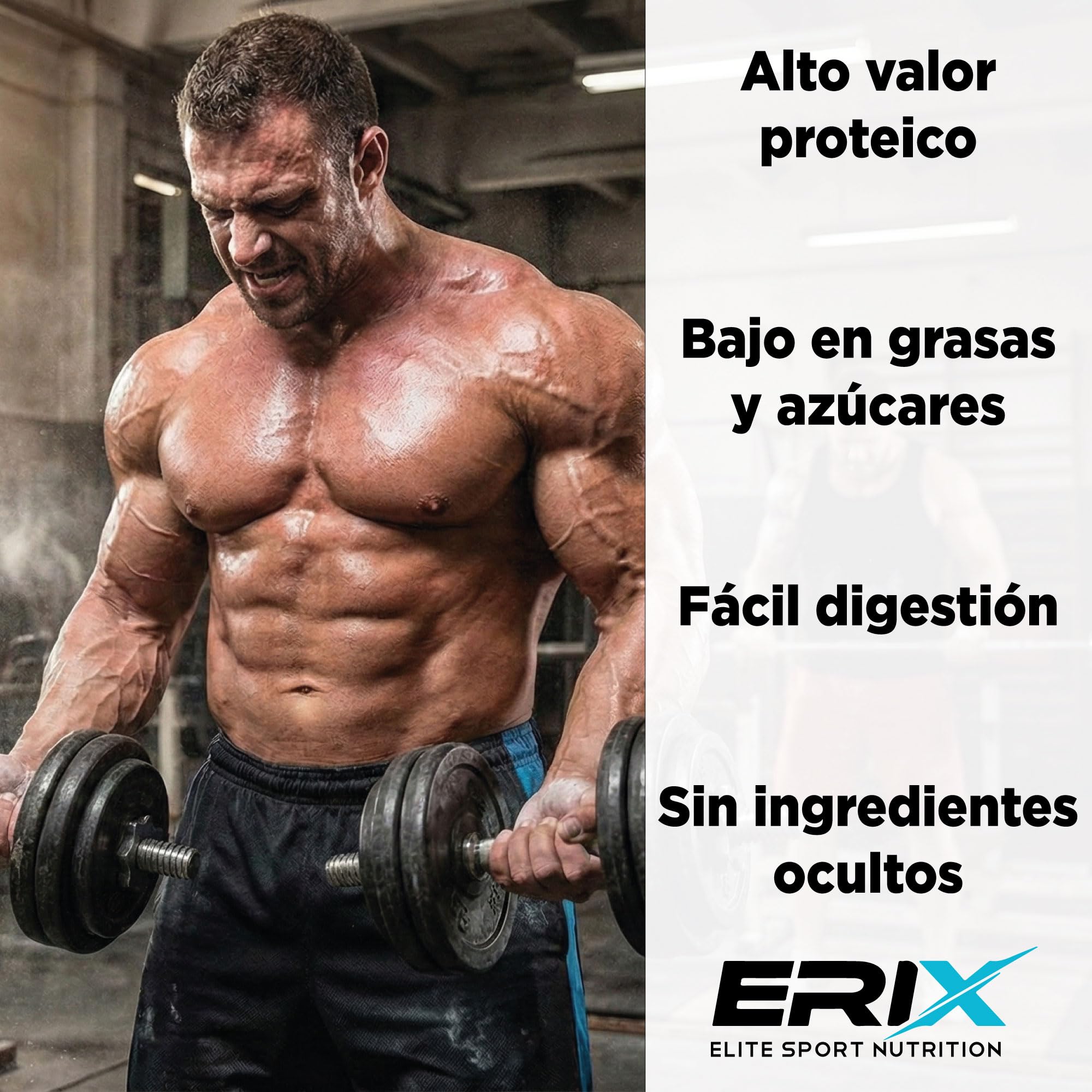 ERIX Nutrición ISO Zero 900g, Proteína Aislada de Suero CFM, Alta Pureza, Sin Azúcares añadidos, Bajo en Grasa y Lactosa, Alimento Deportivo para Rendimiento Muscular (Straciatella)