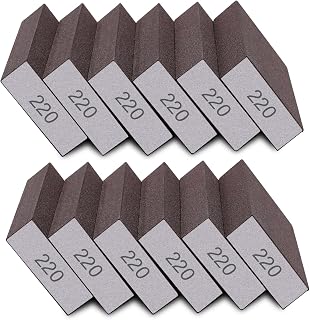 Tanbupu 12-Pack 220 Grit Fine Sanding Sponges - Washable Reusable Blocks for Wood, Metal, Drywall & Tight Spots