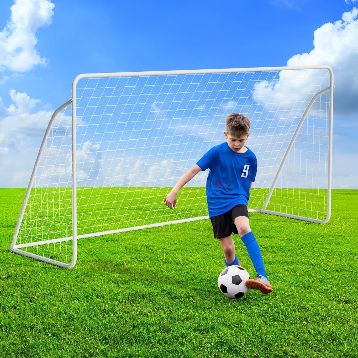 Porta da calcio 365 x 182 cm 240 x 150 cm grande per bambini adulti con rete