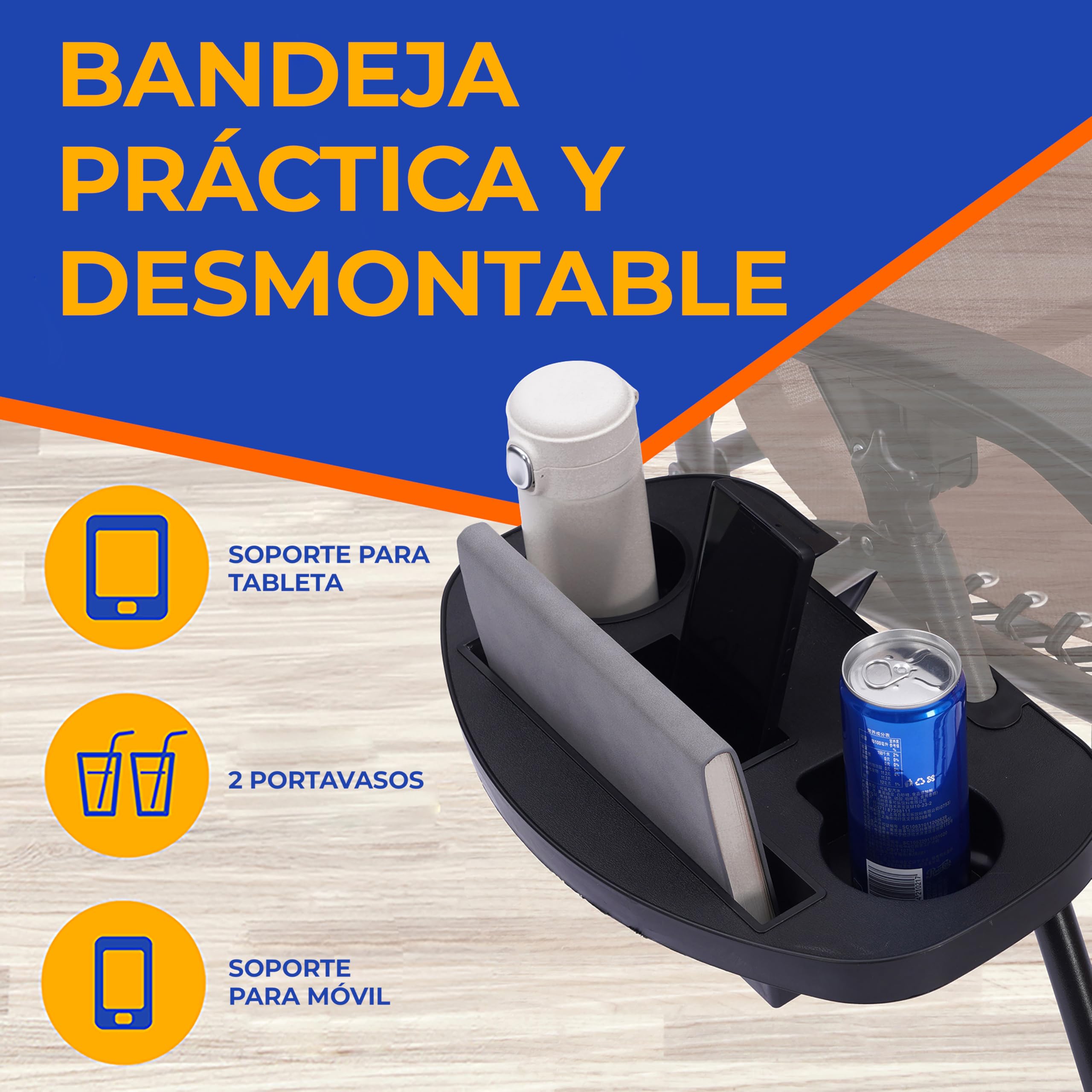 SereneLife sillas reclinables de Exterior, Set de 2, Tumbonas, con Almohada Desmontable, Portavasos, Plegables, Portatiles, Zero Gravity, Ideales para Camping, Patio, Jardin, Piscina o Playa