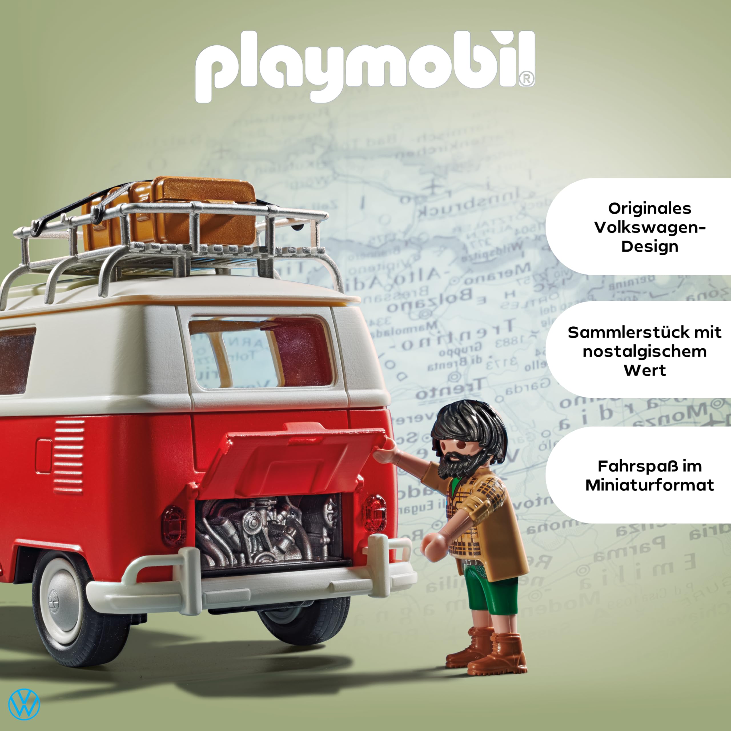 PLAYMOBIL | Volkswagen | T1 Camping Bus |Sammelauto | Für Kinder und Erwachsene | 70176