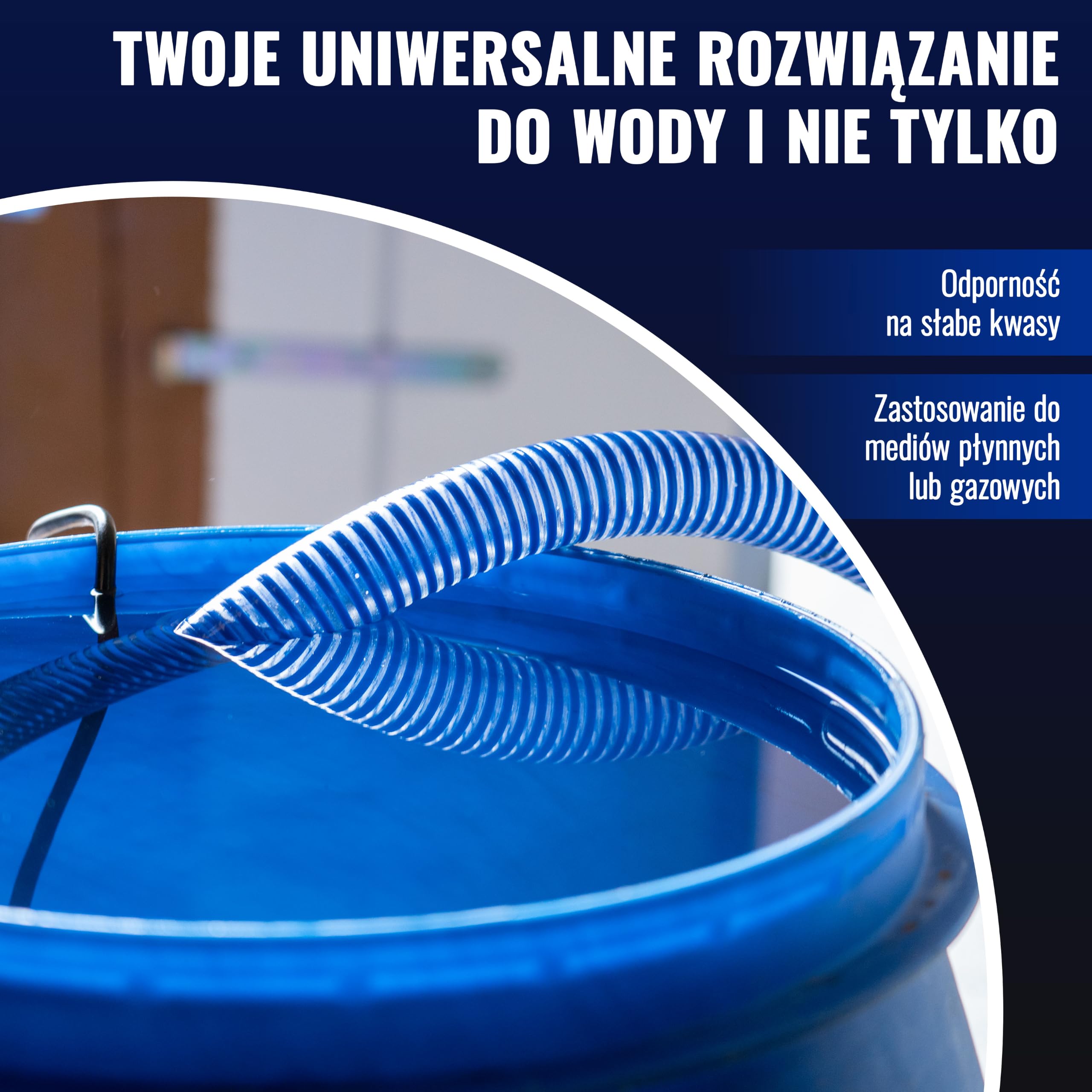 Poppstar ssący wąż spiralny PVC, o średnicy 1 cal (dł. 20 m, średnica wew. 25 mm/zew.32mm, maks. 8 bar) odporny na promienie UV, próżnię i ciśnienie