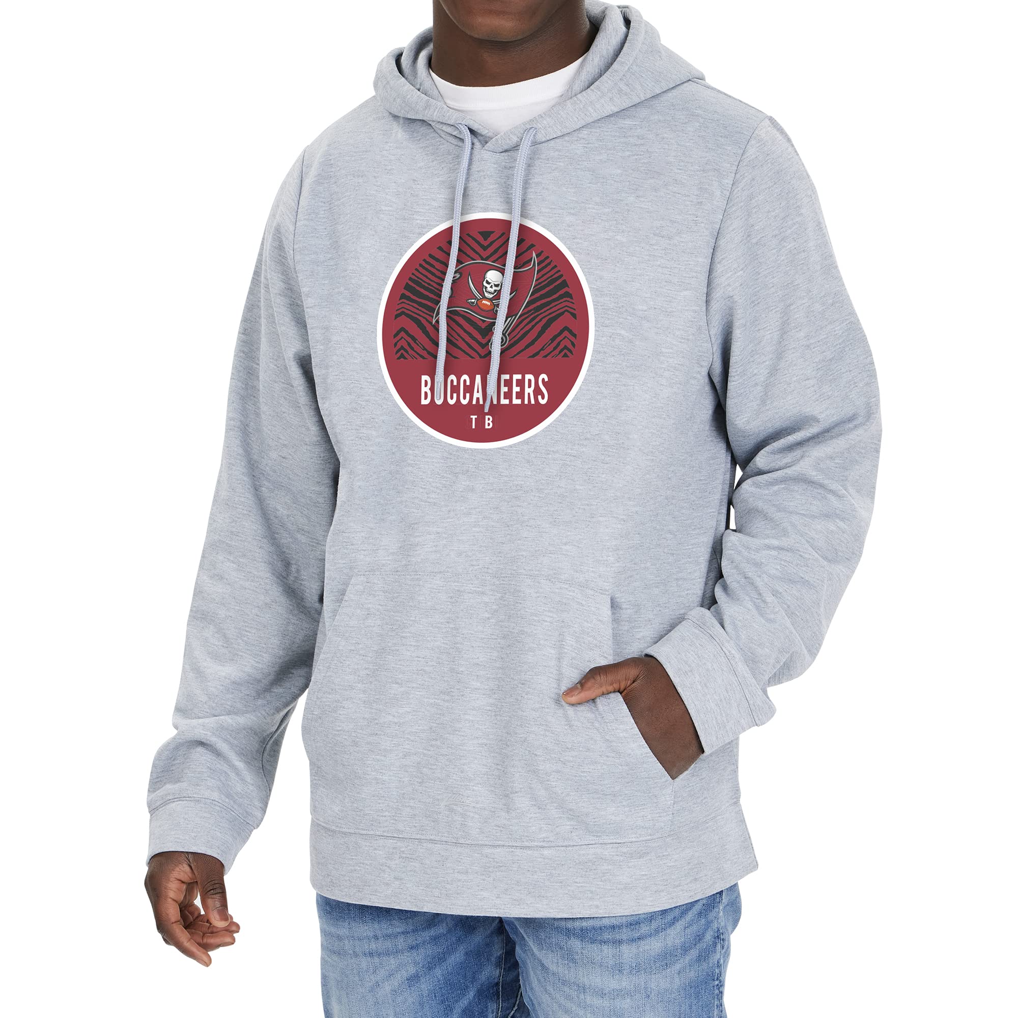 Zubaz Officially Licensed NFL Men's Team Graphic Gray Hoodie, Team Color