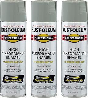 Rust-Oleum 7519838-3PK Professional High Performance Enamel Spray Paint, 14 oz, Gloss Stainless Steel, 3 Pack