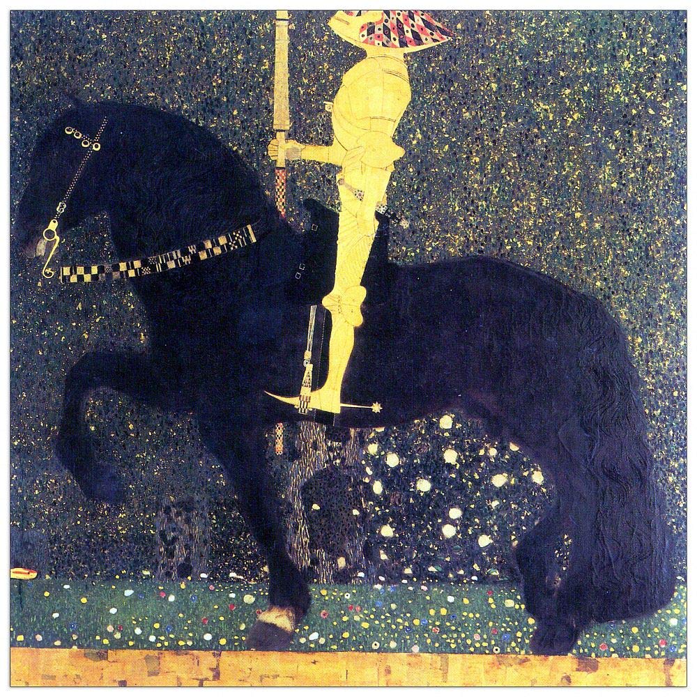 ArtPlaza Klimt Golden Knights tableau bois MDF multicolore 70x70 cm