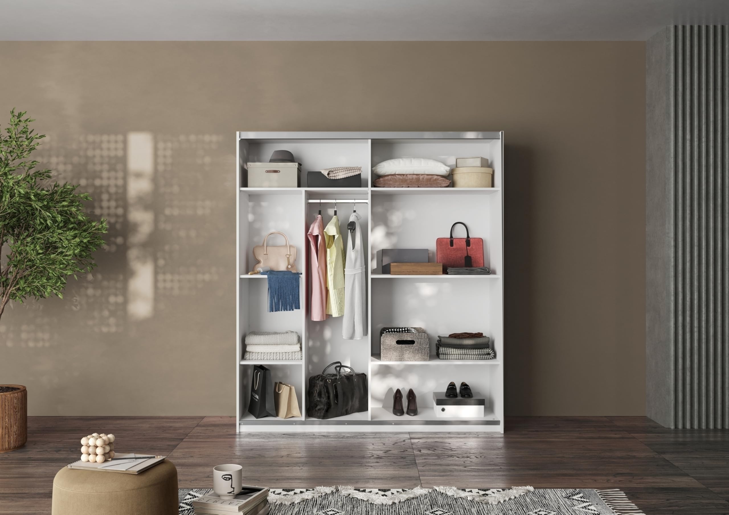 möbelando Einlegeboden >Salva< Schrankeinsatz >Salva< in Weiss, 2er Set Einlegeböden - 88x1,6x46,5cm (BxHxT) pro Einlegeboden, optionale Ergänzung für Schwebetürenschränke mit Breite = 180 cm
