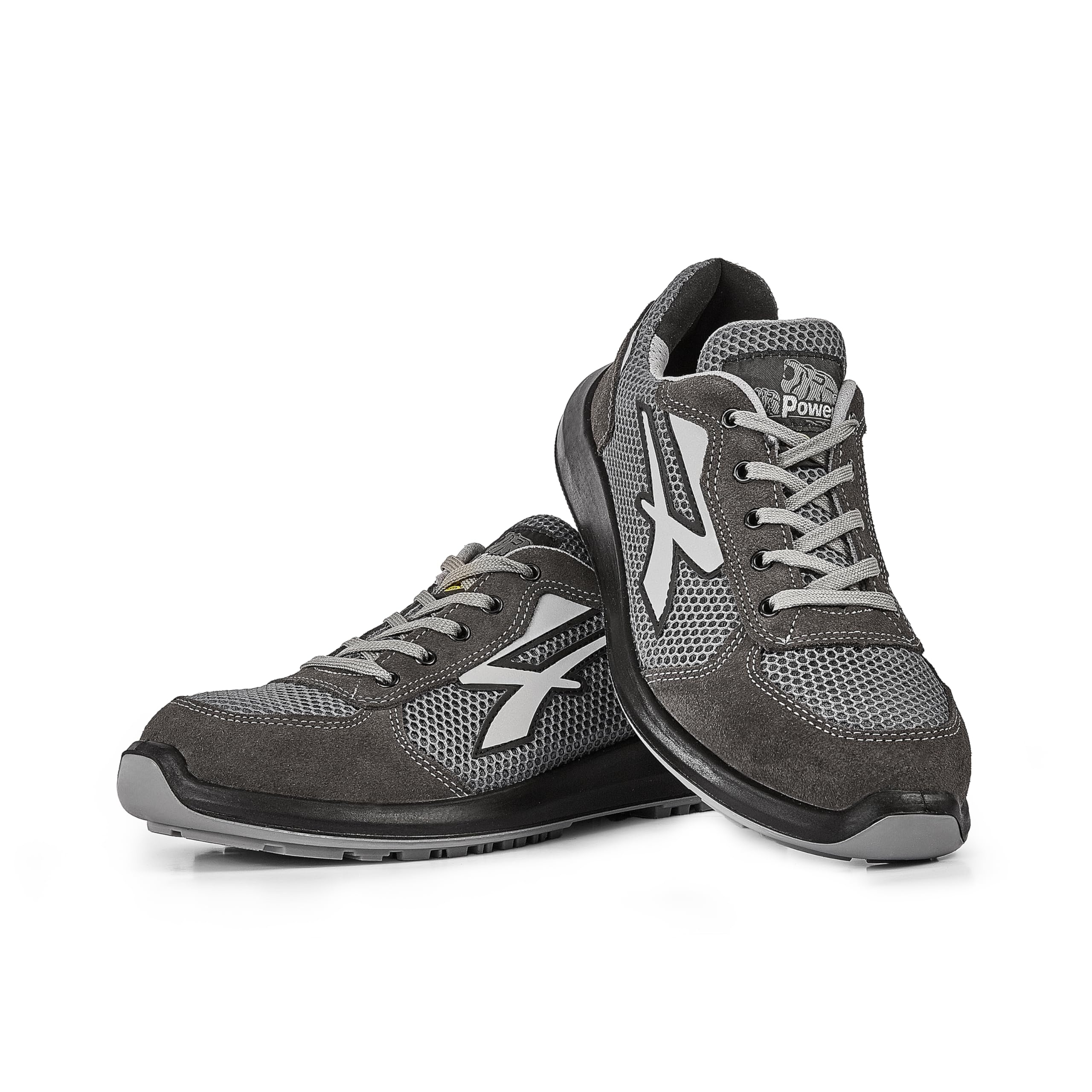U-Power - Scarpe Antinfortunistiche Basse Gemini S1P SRC ESD - Grigio - Verde - Red UP RU20026 - U-Power