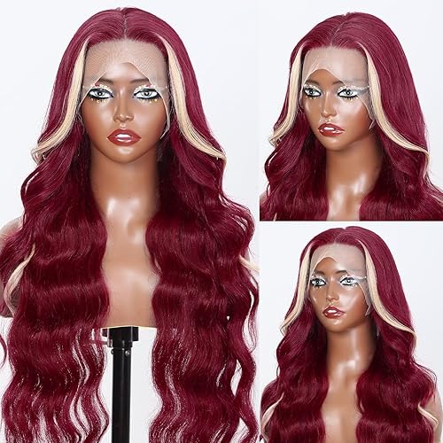 Miniatura 9 de HANASCC Pelucas de cabello humano con encaje frontal transparente HD de 13 x 6 pulgadas, densidad del 250 %, pelucas de cabello humano prearrancado