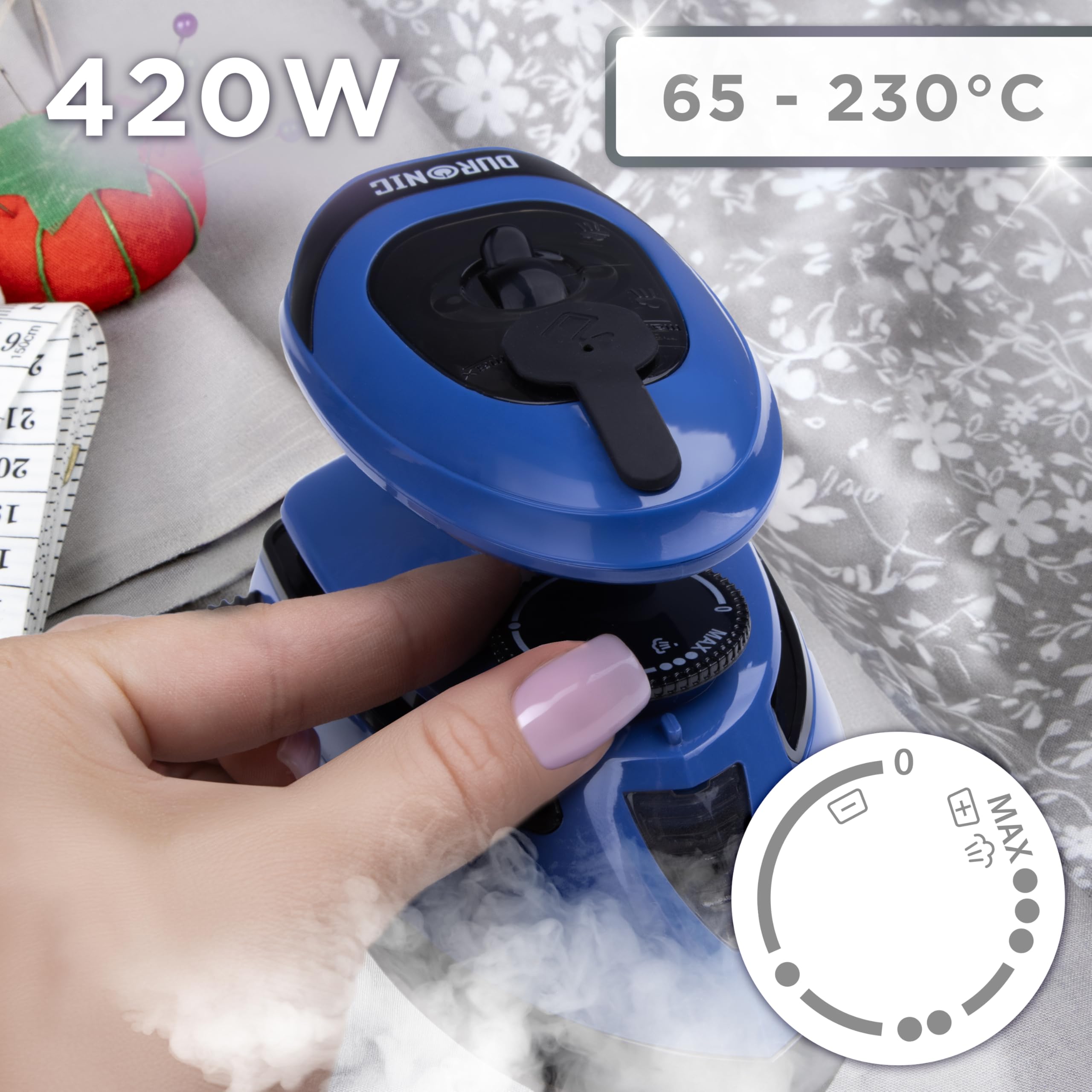 Duronic SI4 BB Ferro da Stiro a Vapore da Viaggio 420W Mini Ferro da Stiro Portatile con Serbatoio d’Acqua da 30 ml Perfetto per Stirare in Viaggio