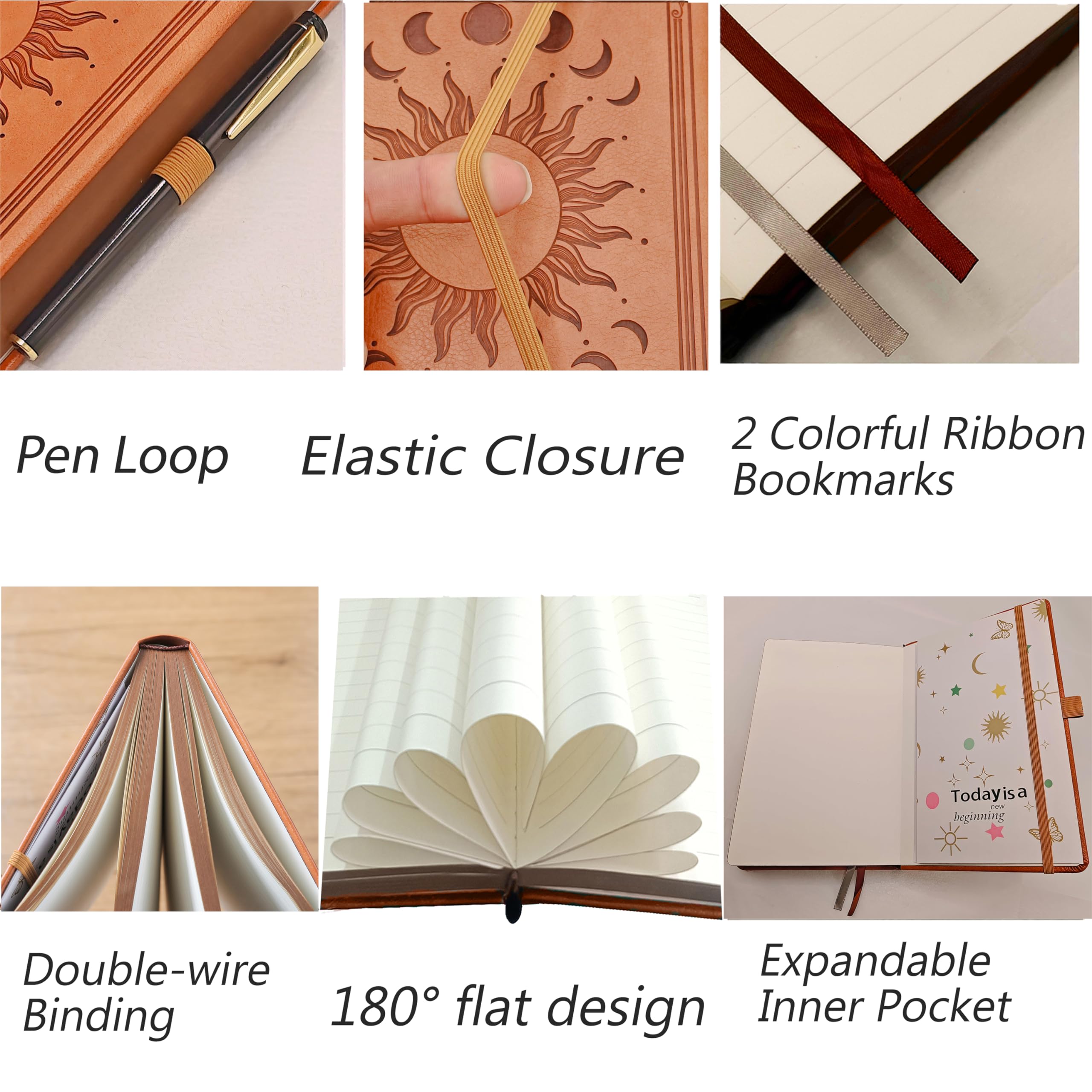 HwxBen B5 360 Pages Lined Journal with Pen Set,100Gsm Thick Writing Paper Journal Notebook - Image 2