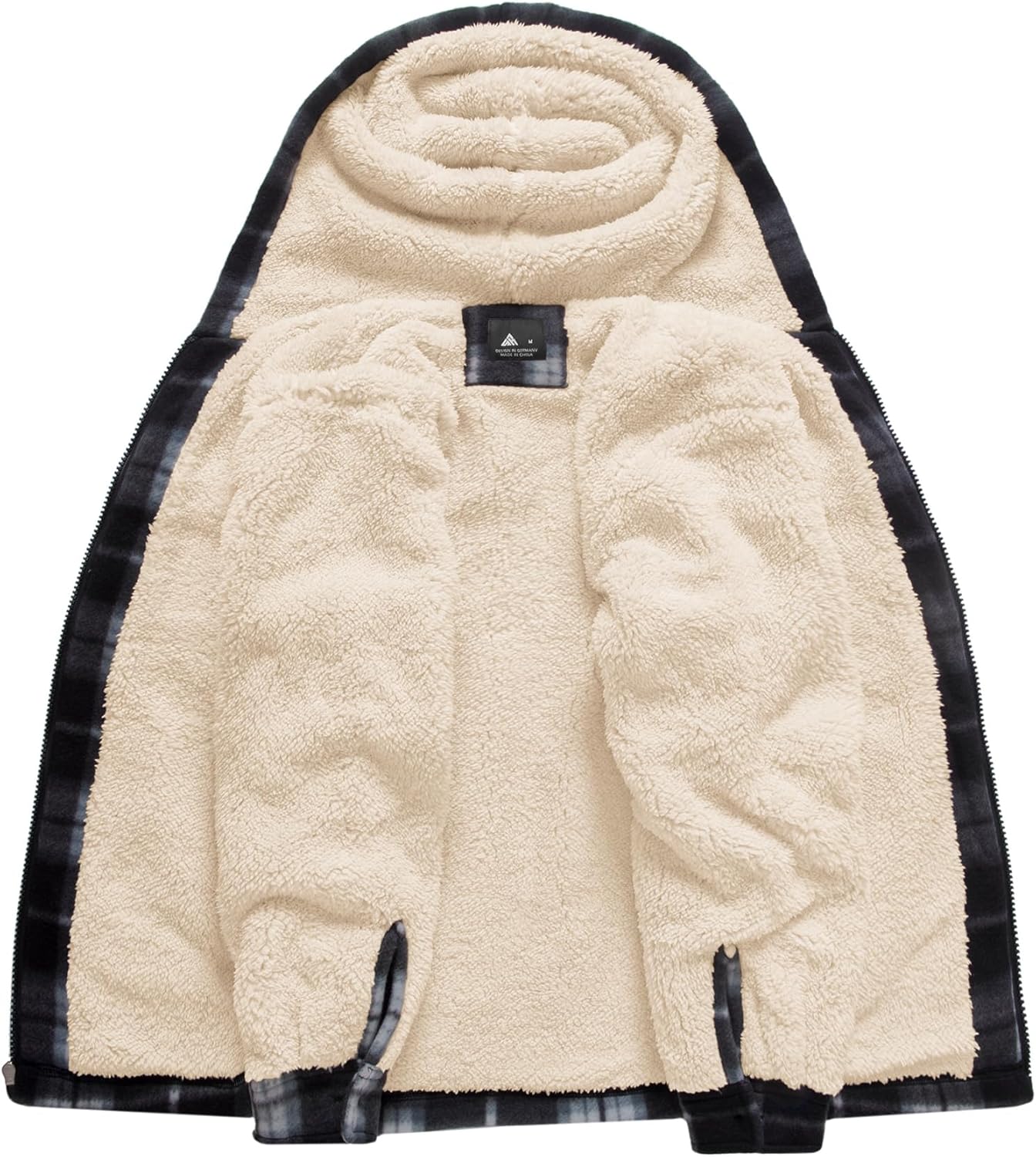 V VALANCH Boys Flannel Jacket Hooded Fleece Lined Zip-up Hoodies Plaid Coat for Kids