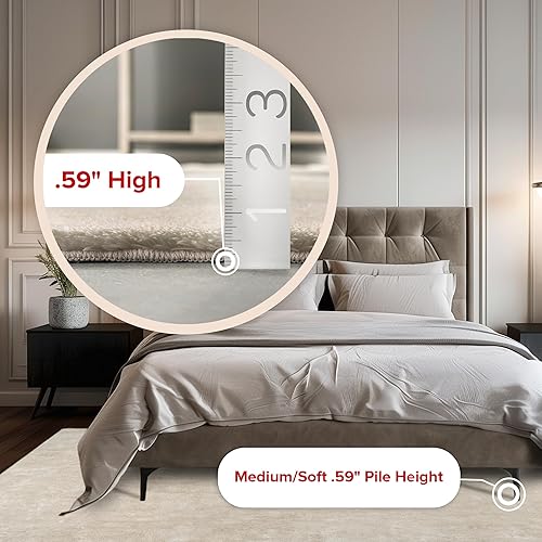 Miniatura 5 de nuLOOM Loni - Alfombra cuadrada lavable a máquina, 6 unidades, para sala de estar, dormitorio, comedor, guardería, color crema