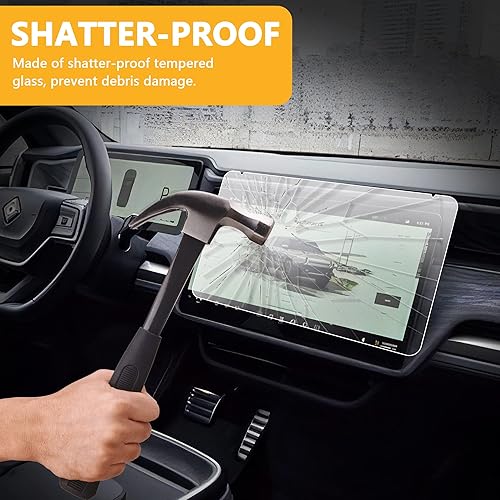 Miniatura 5 de Protector de pantalla de vidrio templado compatible con Rivian R1T R1S 2022, 2023, 2024, 2025, accesorios interiores para salpicadero, pantalla
