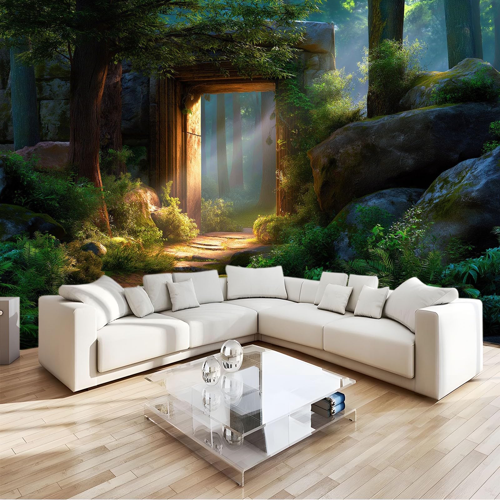 Fantazyjna tapeta z włókniny, 250 x 175 cm panoramiczna fototapeta na drzwi tajemniczy kamień do dekoracji ścian pokoju dorosłego dziecka, gigantyczny plakat ścienny niestandardowy 3D wielokolorowy